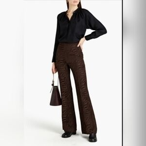 NWT SANDRO Come High Waisted Jacquard Pants size 34